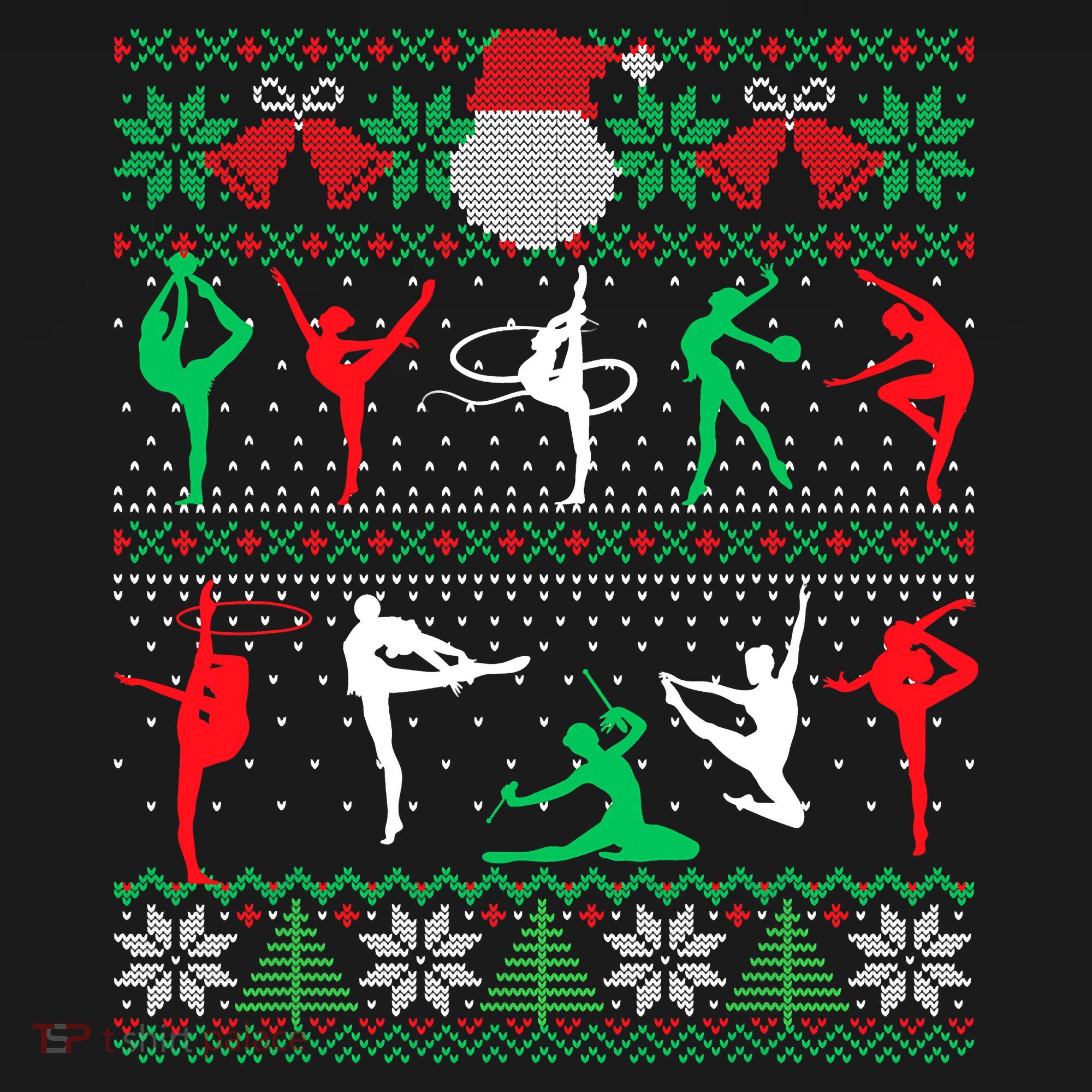 Gymnastics Christmas Ugly Sweater Funny Xmas  Girls Apron