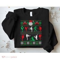 Gymnastics Christmas Ugly Sweater Funny Xmas  Girls Sweatshirt thumb 2