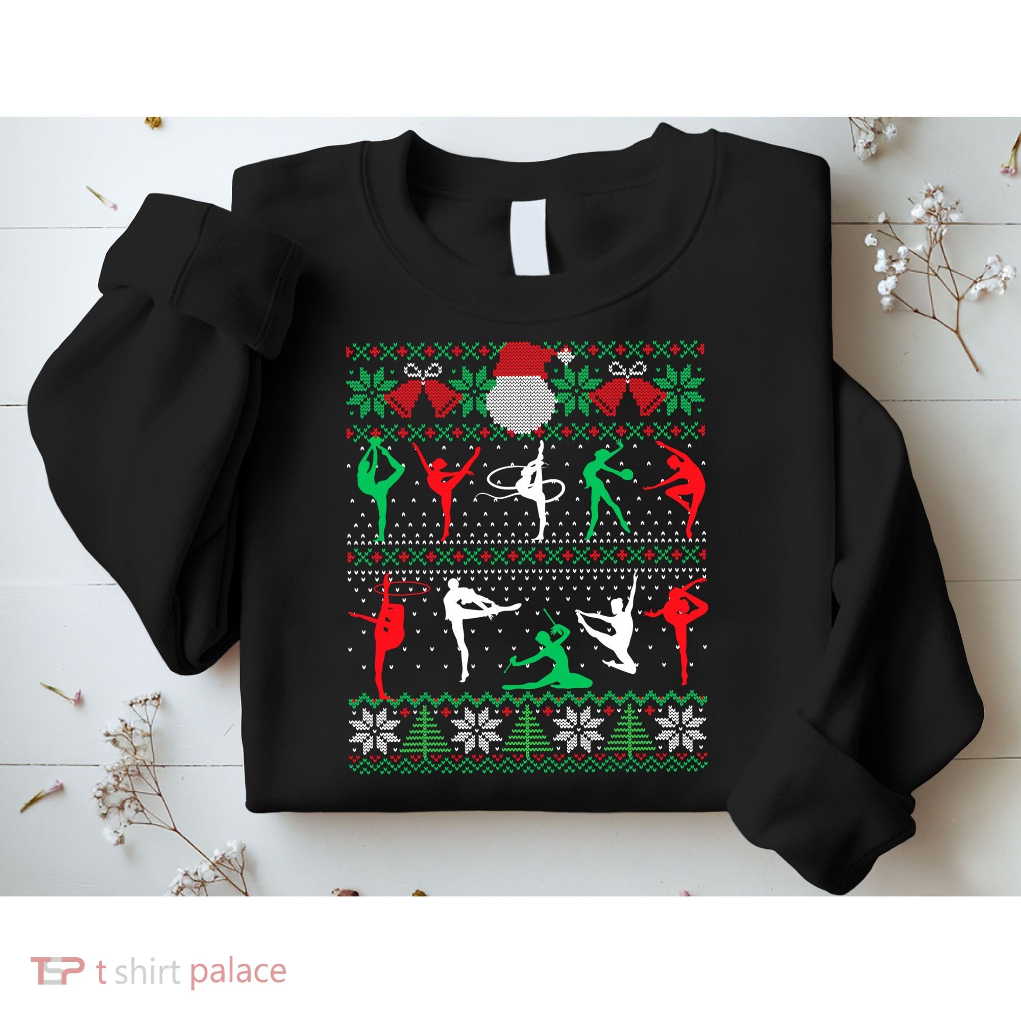 Gymnastics Christmas Ugly Sweater Funny Xmas  Girls Sweatshirt