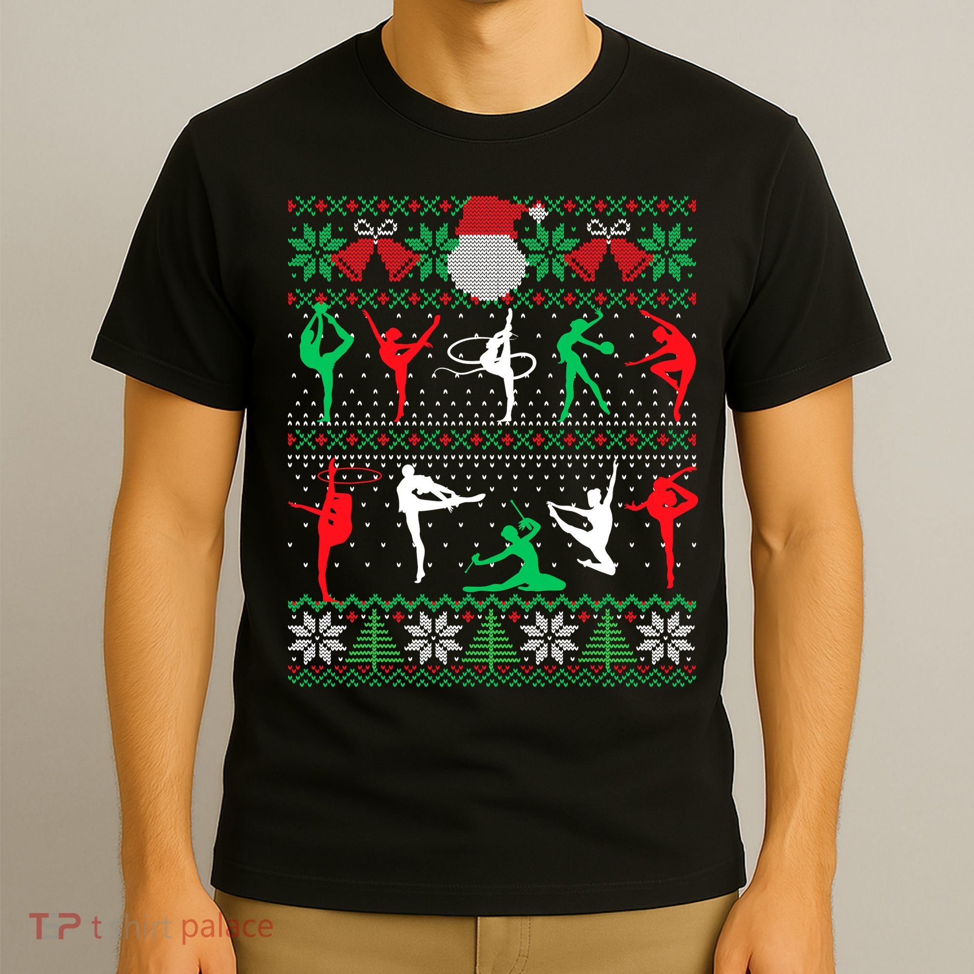 Gymnastics Christmas Ugly Sweater Funny Xmas  Girls T-Shirt
