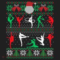 Gymnastics Christmas Ugly Sweater Funny Xmas  Girls Beanie thumb 2