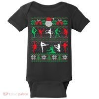 Gymnastics Christmas Ugly Sweater Funny Xmas  Girls Baby Bodysuit thumb 0