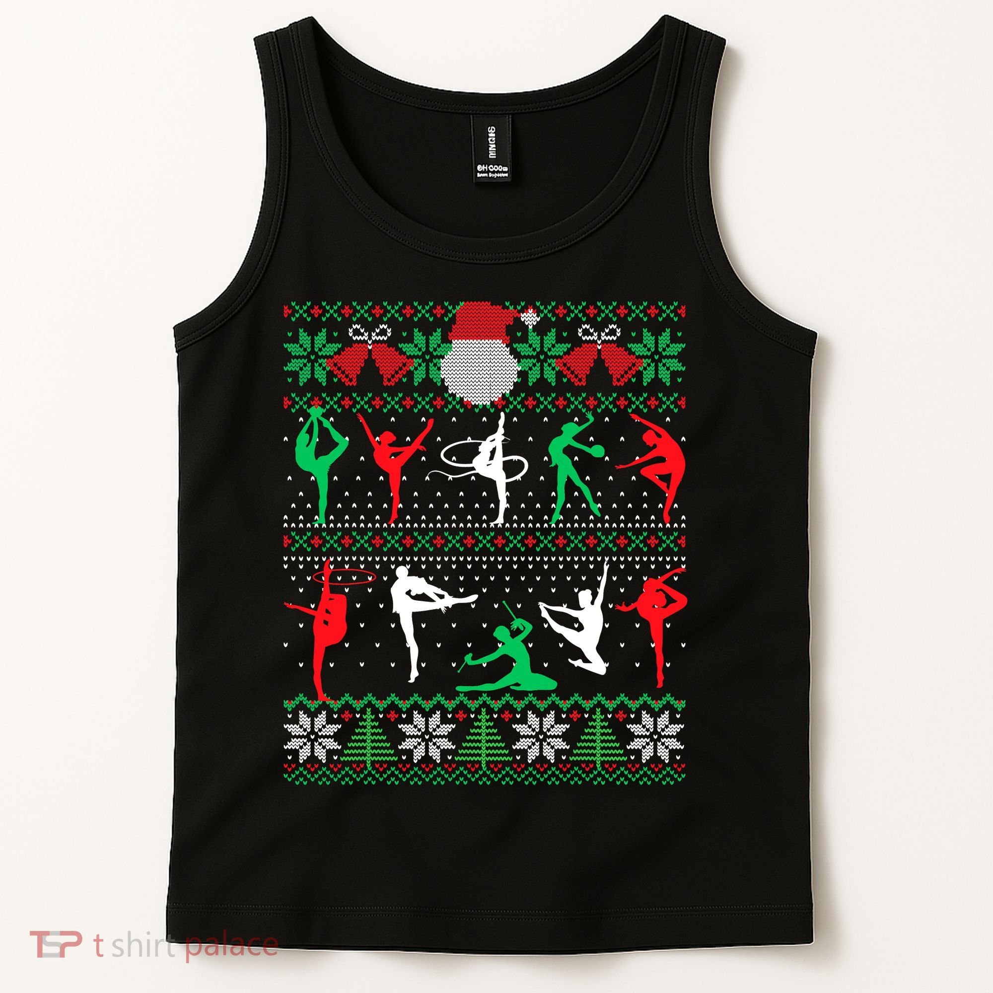 Gymnastics Christmas Ugly Sweater Funny Xmas  Girls Tank Top