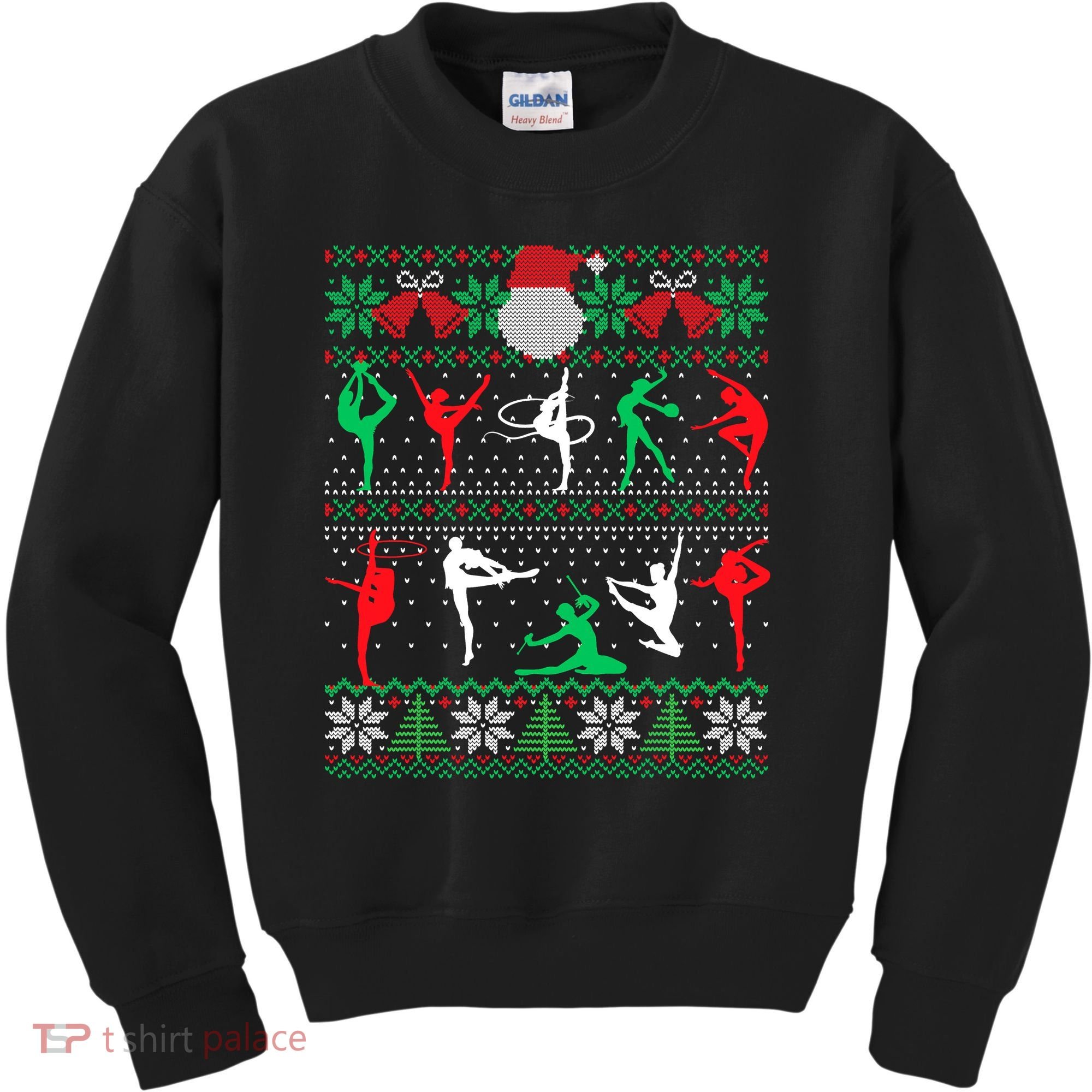 Gymnastics Christmas Ugly Sweater Funny Xmas  Girls Kids Sweatshirt