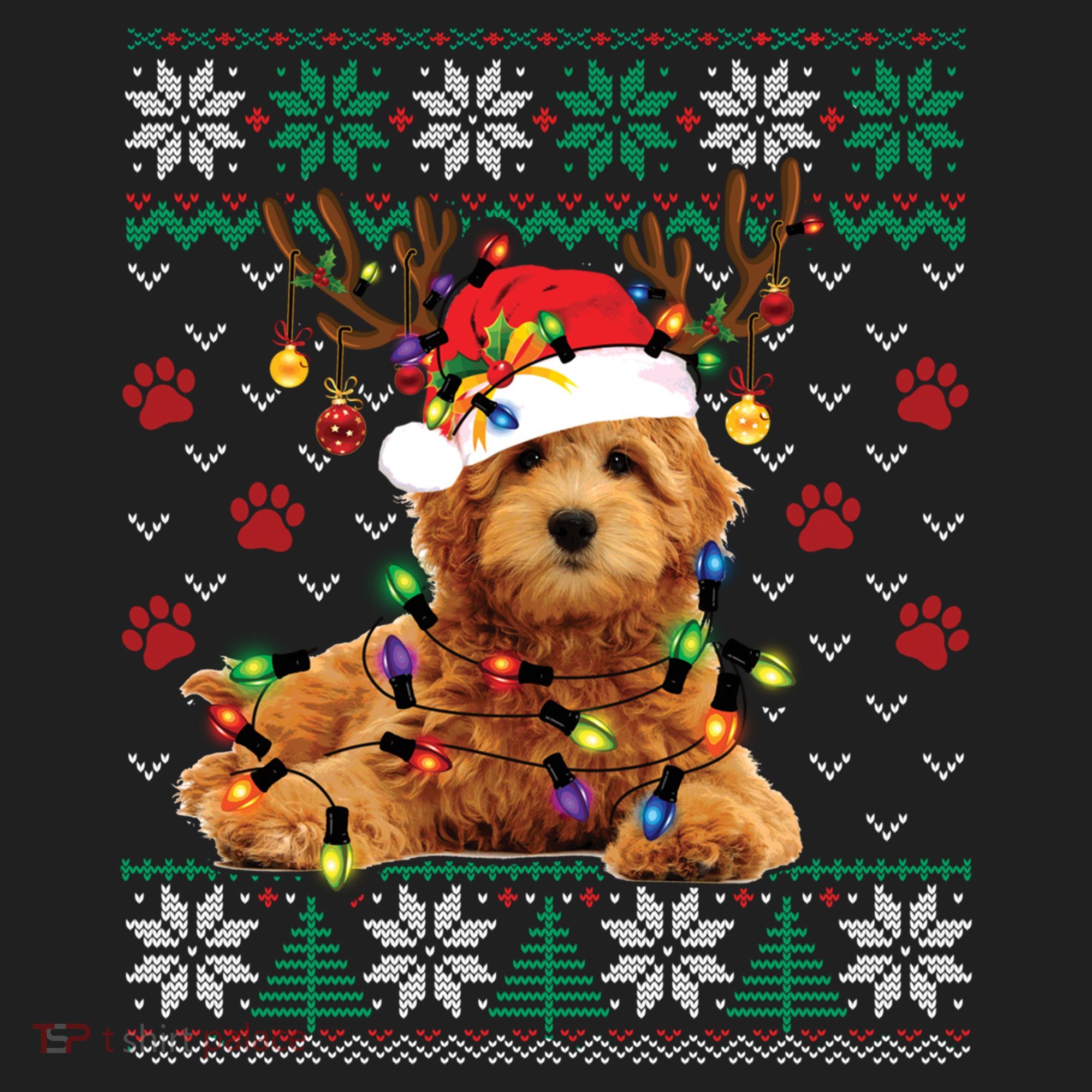 Goldendoodle Christmas Ugly Sweater Funny Dog Lover Xmas Great Gift Beanie