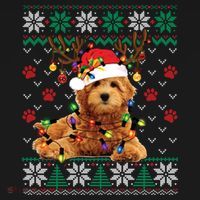 Goldendoodle Christmas Ugly Sweater Funny Dog Lover Xmas Great Gift Women's Hoodie thumb 2