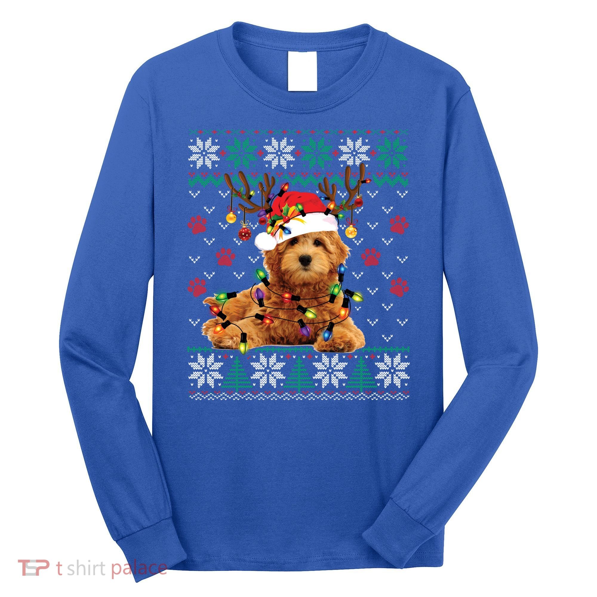 Goldendoodle Christmas Ugly Sweater Funny Dog Lover Xmas Great Gift Long Sleeve Shirt