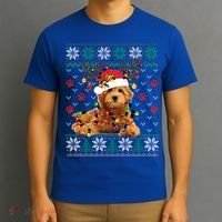 Goldendoodle Christmas Ugly Sweater Funny Dog Lover Xmas Great Gift T-Shirt thumb 3