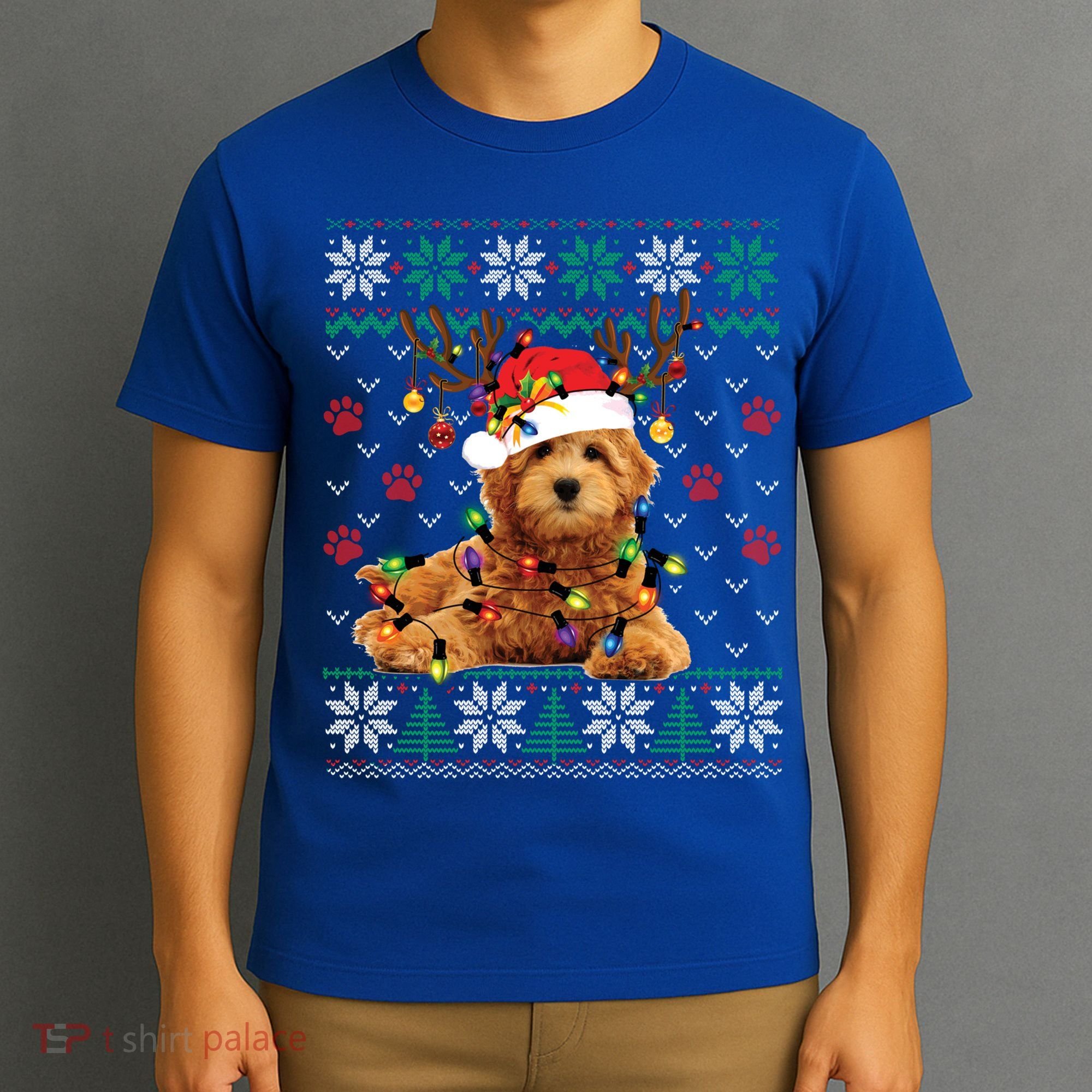 Goldendoodle Christmas Ugly Sweater Funny Dog Lover Xmas Great Gift T-Shirt