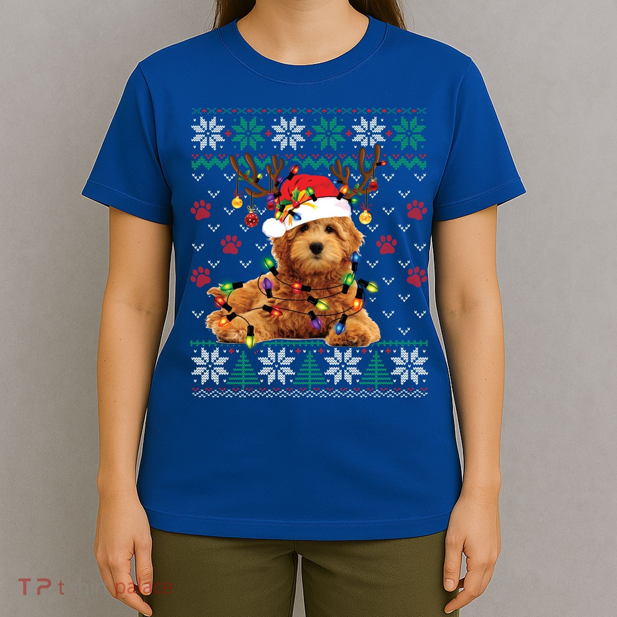 Goldendoodle Christmas Ugly Sweater Funny Dog Lover Xmas Great Gift T-Shirt