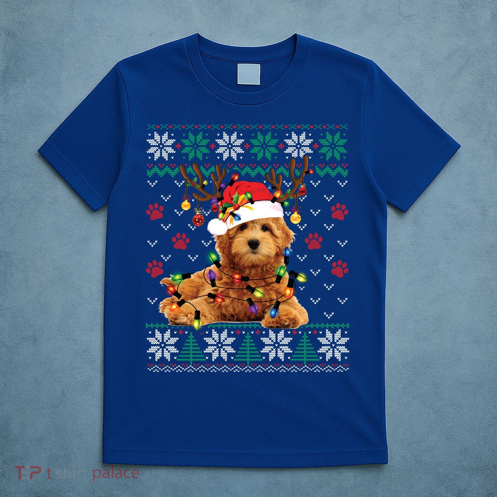 Goldendoodle Christmas Ugly Sweater Funny Dog Lover Xmas Great Gift T-Shirt