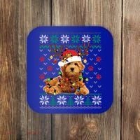 Goldendoodle Christmas Ugly Sweater Funny Dog Lover Xmas Great Gift Coaster thumb 0