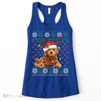 Goldendoodle Christmas Ugly Sweater Funny Dog Lover Xmas Great Gift Women's Tank Top thumb 0