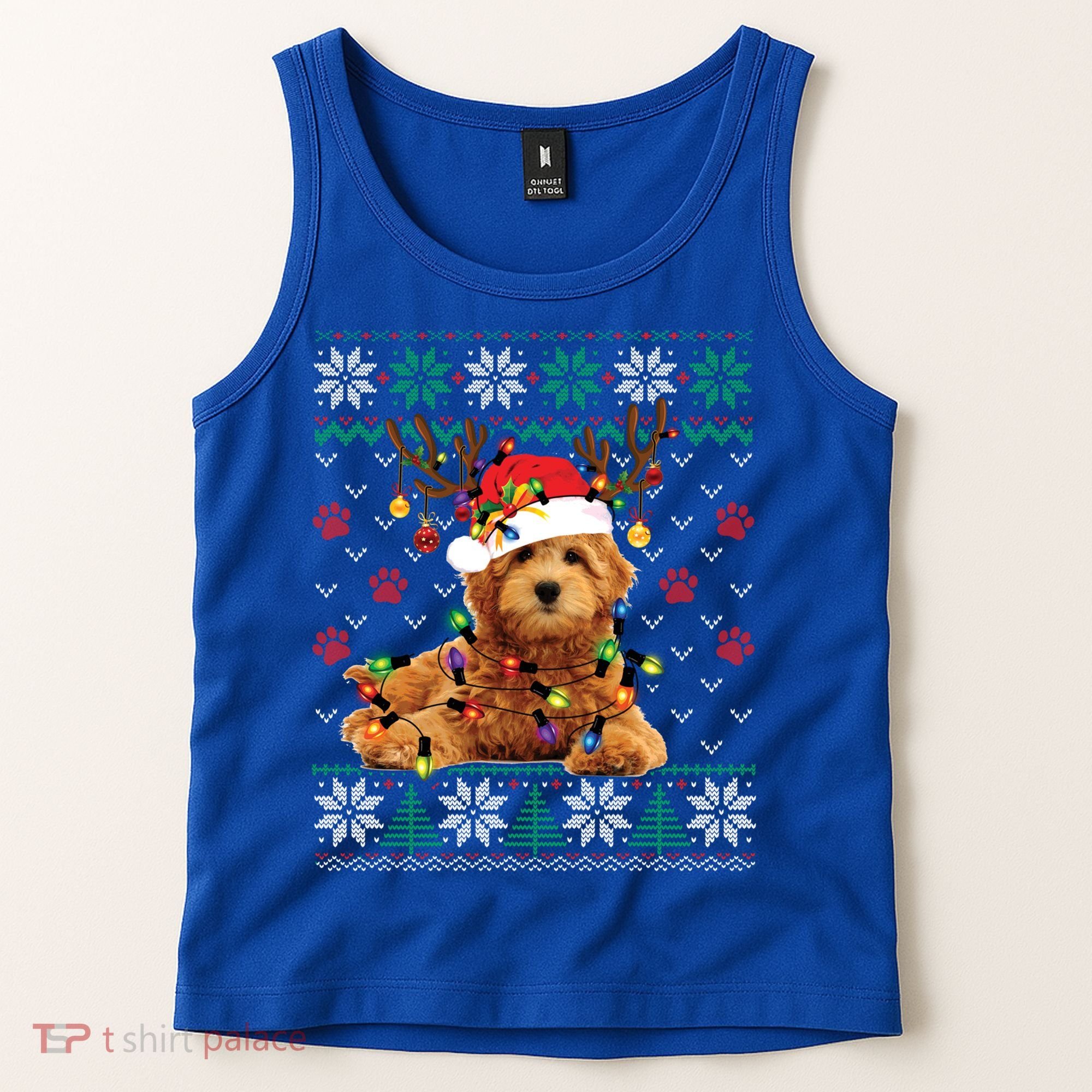 Goldendoodle Christmas Ugly Sweater Funny Dog Lover Xmas Great Gift Tank Top