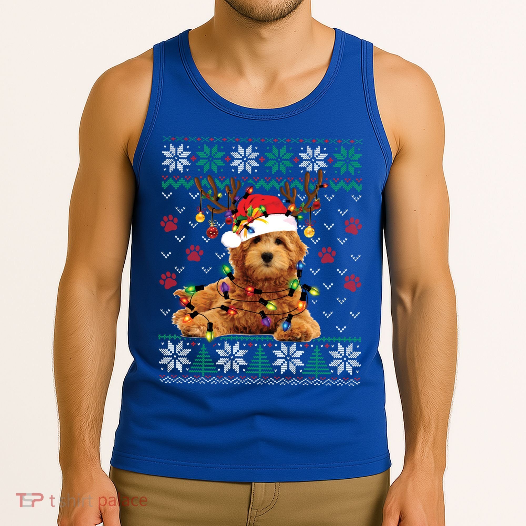 Goldendoodle Christmas Ugly Sweater Funny Dog Lover Xmas Great Gift Tank Top