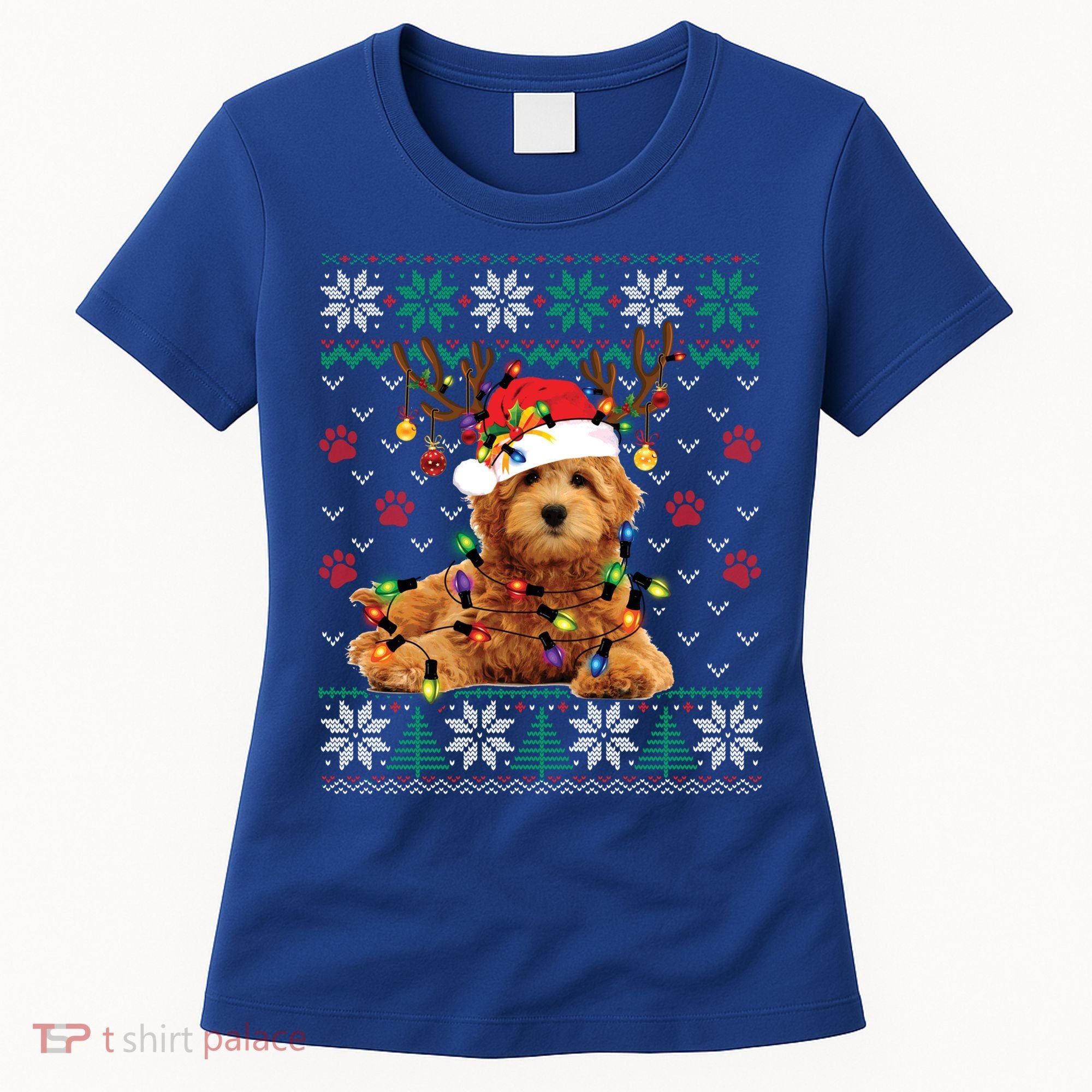 Goldendoodle Christmas Ugly Sweater Funny Dog Lover Xmas Great Gift Women's T-Shirt