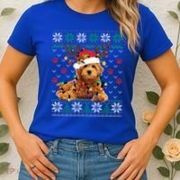 Goldendoodle Christmas Ugly Sweater Funny Dog Lover Xmas Great Gift Women's T-Shirt thumb 2