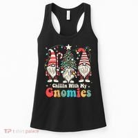 Groovy Chillin With My Gnomies Funny Christmas Family Gnomes Women's Tank Top thumb 0