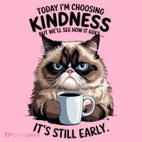 Grumpy Cat With Coffee Funny Meme Quote Coaster thumb 2