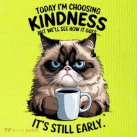 Grumpy Cat With Coffee Funny Meme Quote T-Shirt thumb 5