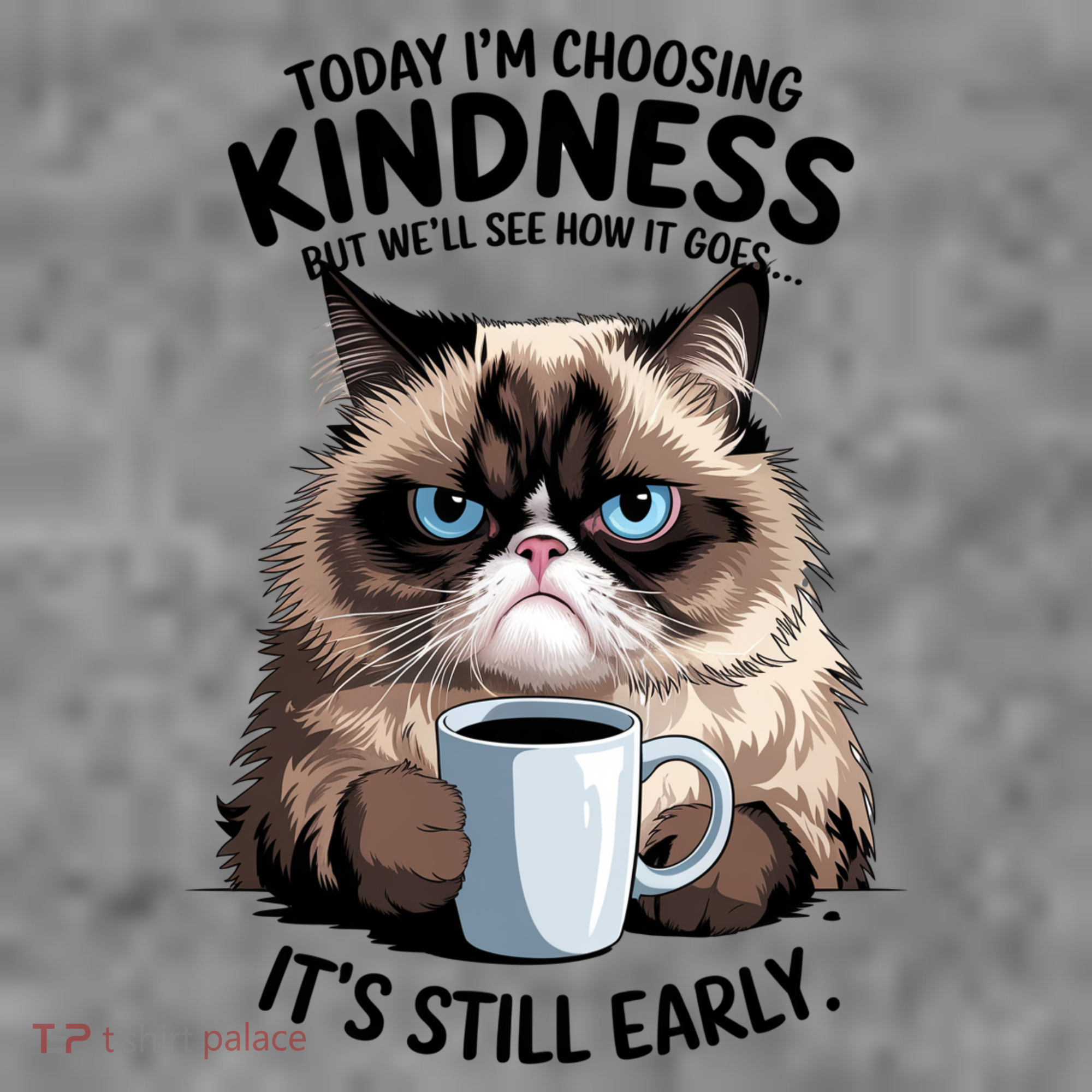 Grumpy Cat With Coffee Funny Meme Quote Toddler Hoodie