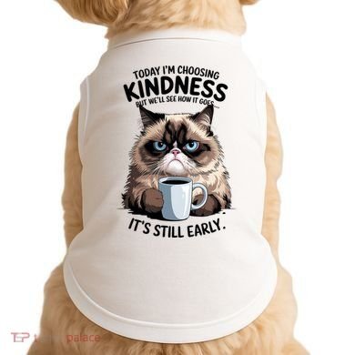 Grumpy Cat With Coffee Funny Meme Quote Doggie Tank