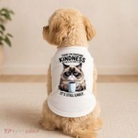 Grumpy Cat With Coffee Funny Meme Quote Doggie Tank thumb 2