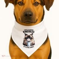 Grumpy Cat With Coffee Funny Meme Quote USA-Made Doggie Bandana thumb 1