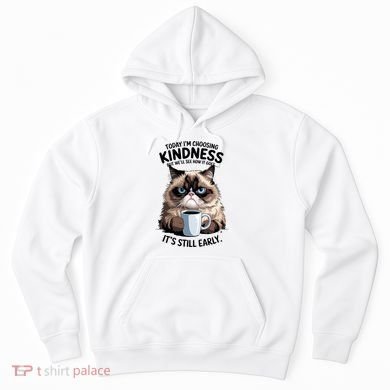 Grumpy Cat With Coffee Funny Meme Quote Hoodie