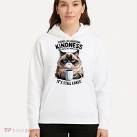 Grumpy Cat With Coffee Funny Meme Quote Hoodie thumb 5