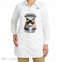 Grumpy Cat With Coffee Funny Meme Quote Apron thumb 2