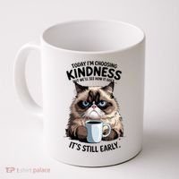Grumpy Cat With Coffee Funny Meme Quote Coffee Mug thumb 0