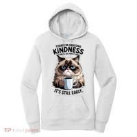 Grumpy Cat With Coffee Funny Meme Quote Women's Hoodie thumb 0