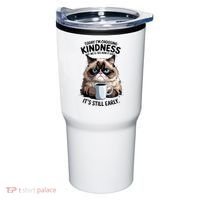 Grumpy Cat With Coffee Funny Meme Quote Tumbler thumb 0