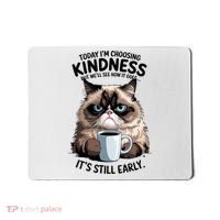 Grumpy Cat With Coffee Funny Meme Quote Mousepad thumb 0