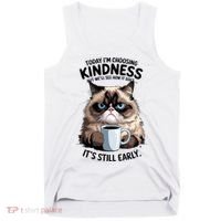 Grumpy Cat With Coffee Funny Meme Quote Tank Top thumb 0