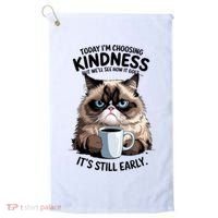 Grumpy Cat With Coffee Funny Meme Quote Golf Towel thumb 0