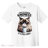 Grumpy Cat With Coffee Funny Meme Quote Toddler T-Shirt thumb 0