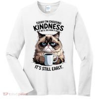 Grumpy Cat With Coffee Funny Meme Quote Women's Long Sleeve Shirt thumb 0