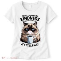 Grumpy Cat With Coffee Funny Meme Quote Women's T-Shirt thumb 0