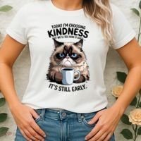 Grumpy Cat With Coffee Funny Meme Quote Women's T-Shirt thumb 2