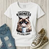 Grumpy Cat With Coffee Funny Meme Quote Women's T-Shirt thumb 3