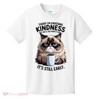 Grumpy Cat With Coffee Funny Meme Quote Kids T-Shirt thumb 0