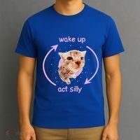Girl Cats Wake Up Act Silly Cat Meme Certified Freak T-Shirt thumb 3