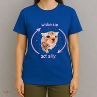 Girl Cats Wake Up Act Silly Cat Meme Certified Freak T-Shirt thumb 4