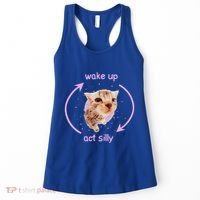 Girl Cats Wake Up Act Silly Cat Meme Certified Freak Women's Tank Top thumb 0