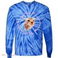Girl Cats Wake Up Act Silly Cat Meme Certified Freak Tie-Dye Long Sleeve Shirt thumb 0