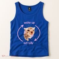 Girl Cats Wake Up Act Silly Cat Meme Certified Freak Tank Top thumb 2