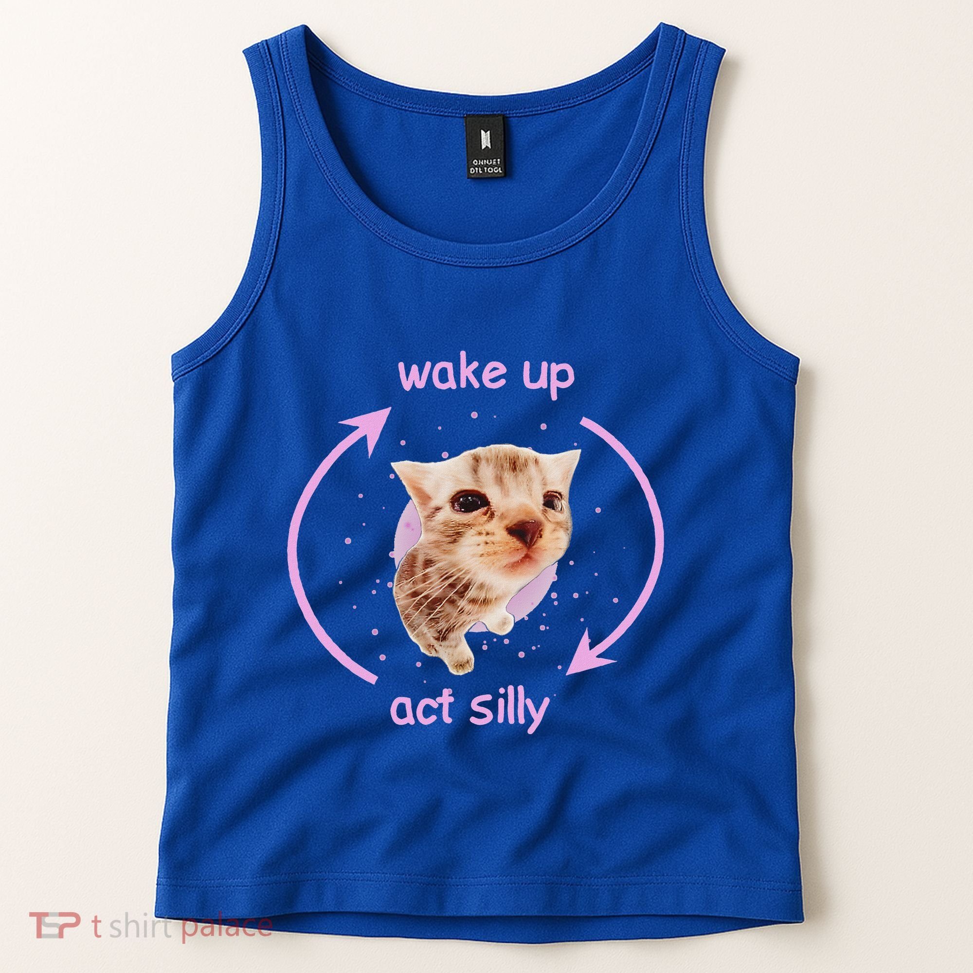 Girl Cats Wake Up Act Silly Cat Meme Certified Freak Tank Top