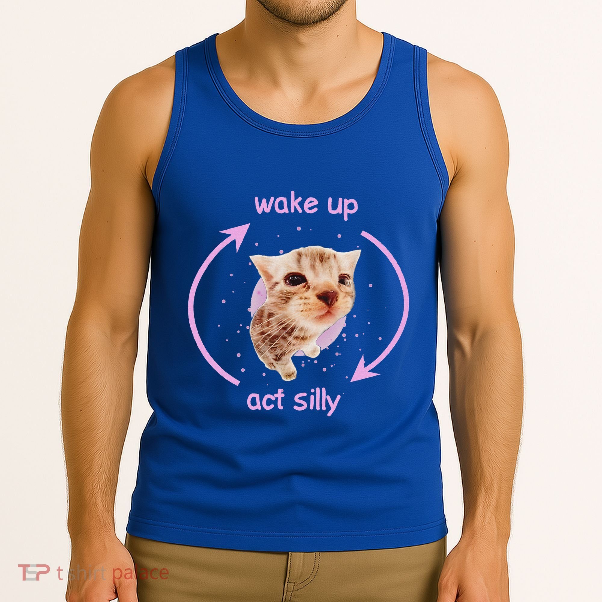 Girl Cats Wake Up Act Silly Cat Meme Certified Freak Tank Top